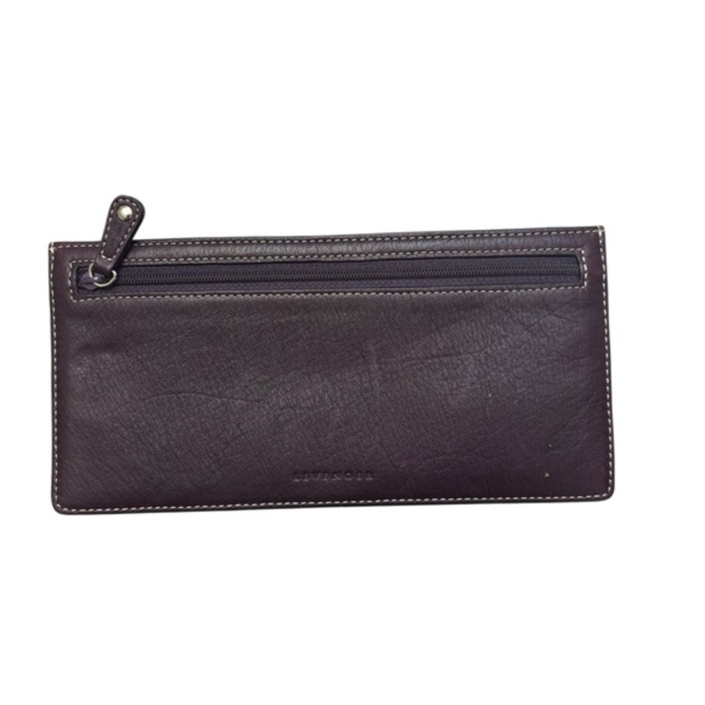 Levenger Purple Leather slim skinny Wallet